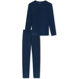 SCHIESSER Long Life Soft pyjamaset, heren pyjama lang modal bladeren admiraal gedessineerd