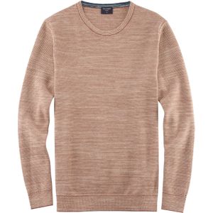 OLYMP Casual modern fit pullover katoen, roodbruin