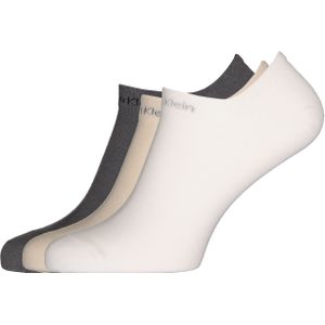 Calvin Klein herensokken Owen (3-pack), onzichtbare vochtregulerende sokken, beige, wit en grijs -  Maat: One size