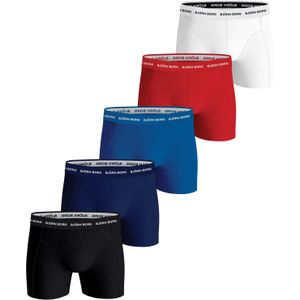 Bjorn Borg Cotton Stretch boxers, heren boxers normale lengte (5-pack), wit, rood, blauw, blauw, zwart