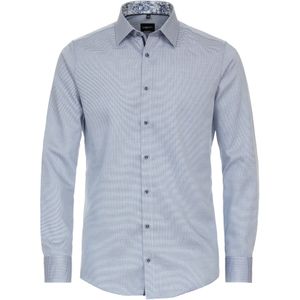 VENTI - Modern Fit - Overhemd - Blauw - Strijkvrij