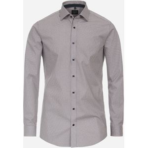 VENTI - Body Fit Overhemd - Rood Dessin - Strijkvriendelijk - Boordmaat 42