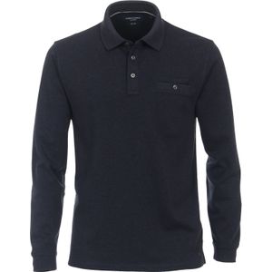 CASA MODA comfort fit polo lange mouw, blauw -  Maat: L