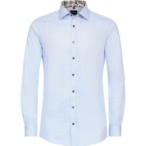 VENTI body fit overhemd, dobby, blauw