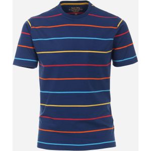 Redmond regular fit T-shirt, korte mouw O-hals, blauw (gestreept) -  Maat: 3XL
