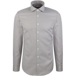 Seidensticker slim fit overhemd, popeline, beige geruit