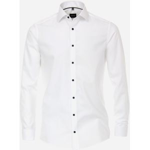 VENTI modern fit overhemd, popeline, wit met dubbele manchet 48