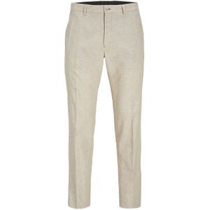 JACK & JONES Riviera Linen Trouser Fit slim fit, heren pantalon, beige -  Maat: 44