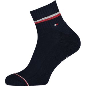 Tommy Hilfiger Iconic Quarter Socks (2-pack), heren sneaker sportsokken katoen, donkerblauw -  Maat: 39-42