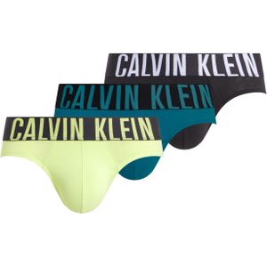 Calvin Klein Hipster Briefs (3-pack), heren slips, zwart, zeegroen, limegroen -  Maat: XL