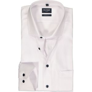 OLYMP modern fit overhemd, structuur, wit