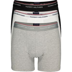 Tommy Hilfiger boxer briefs lang (3-pack), heren boxers lang, zwart, wit en grijs -  Maat: S