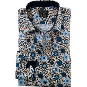 OLYMP No. 6 Six super slim fit overhemd, popeline, natuur dessin