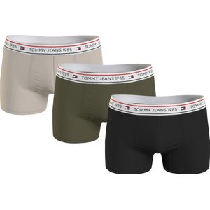Tommy Hilfiger trunk (3-pack), heren boxers normale lengte, beige, zwart, olijfgroen