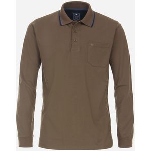Redmond heren sweatshirt sweatstof, polo kraag, bruin dessin (middeldik) -  Maat: 4XL