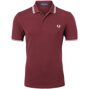 Fred Perry M3600 polo twin tipped shirt, heren polo Port / White / White -  Maat: XXL