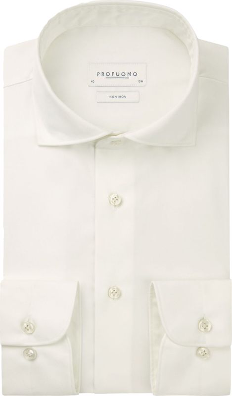 Profuomo - Twill Overhemd - Off White - Slim-fit - Katoen
