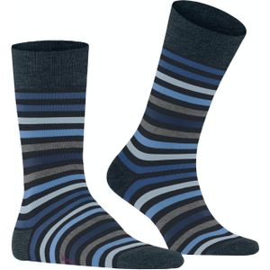 FALKE Tinted Stripe herensokken, donkerblauw (dark navy) -  Maat: 47-50