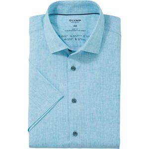 OLYMP 24/7 Level 5 body fit overhemd, korte mouw, tricot, smaragdgroen
