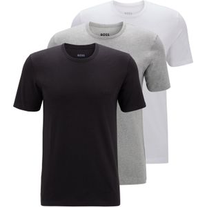 HUGO BOSS Classic T-shirts regular fit (3-pack), heren T-shirts O-hals, zwart, grijs, wit -  Maat: S