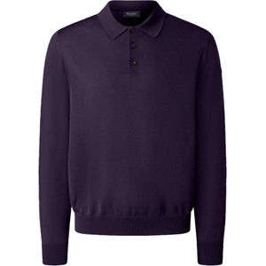 MAERZ Classic Fit heren trui met polokraag wol, paars