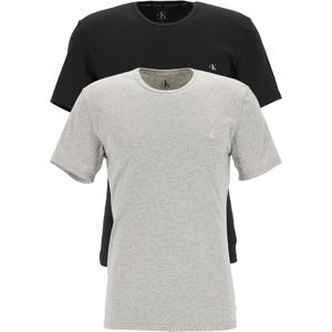 Calvin Klein CK ONE cotton crew neck T-shirts (2-pack), heren T-shirts O-hals, zwart en grijs melange -  Maat: XL