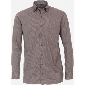 CASA MODA comfort fit overhemd, mouwlengte 72 cm, structuur, bruin 56