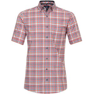 3 voor 99 | Redmond modern fit overhemd, korte mouw, Oxford, rood geruit