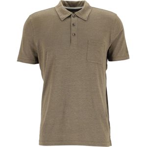 OLYMP modern fit poloshirt, linnen stretch, olijfgroen