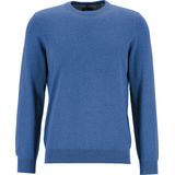 MARVELIS modern fit trui katoen, O-hals, jeansblauw -  Maat: M