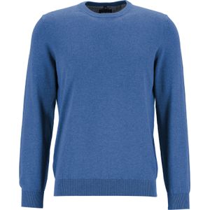 MARVELIS modern fit trui katoen, O-hals, jeansblauw -  Maat: M