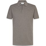 Profuomo slim fit heren polo, bruin -  Maat: XL