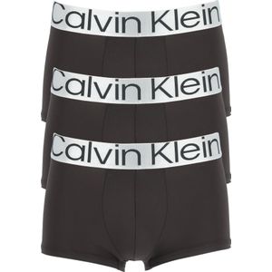 Calvin Klein low rise trunks (3-pack), microfiber lage heren boxers kort, zwart -  Maat: L