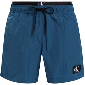 Calvin Klein Medium Drawstring double waistband swimshort, heren zwembroek, blauw -  Maat: S
