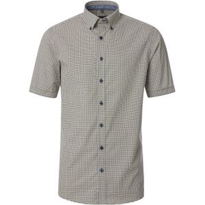 CASA MODA - Sport Comfort Fit - Overhemd - Blauw Dessin - Korte Mouw - Strijkvriendelijk