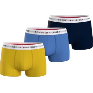 Tommy Hilfiger trunk (3-pack), heren boxers normale lengte, blauw, lichtblauw, geel -  Maat: L