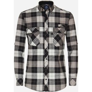 3 voor 99 | Redmond comfort fit overhemd, popeline, zwart geruit 49/50