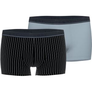 BUGATTI heren boxer normale lengte met gulp (2-pack), donkerblauw gestreept