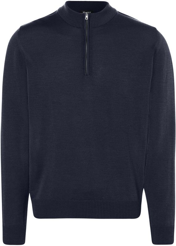 MAERZ Classic Fit heren schipperstrui wol, navy blauw
