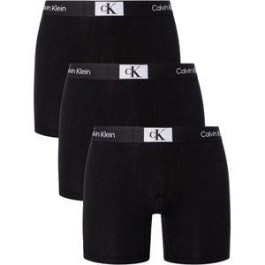 Calvin Klein Boxer Briefs (3-pack), heren boxers extra lang, zwart -  Maat: M
