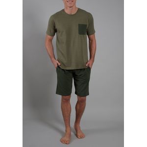 Ceceba heren shortama O-hals, middengroen