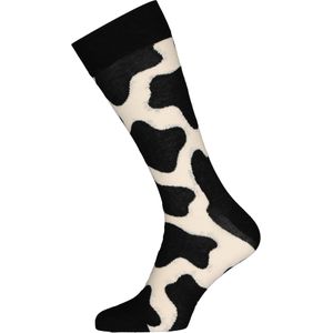 Happy Socks - Koeienprint Sokken - Zwart - Katoen - Crew Lengte