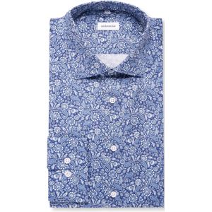 Seidensticker slim fit overhemd, popeline, blauw dessin