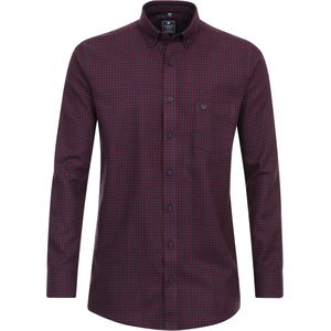 Redmond - Comfort Fit Overhemd - Blauw - Poplin - Kraag met Knoopjes