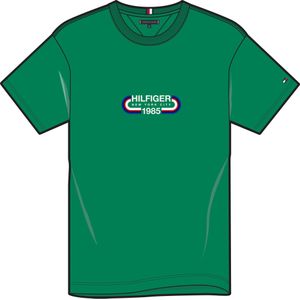 Tommy Hilfiger Hilfiger Track Graphic Tee, heren T-shirt korte mouw O-hals, groen -  Maat: 3XL