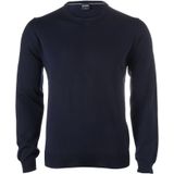 OLYMP modern fit trui wol, O-hals, marine blauw -  Maat: L