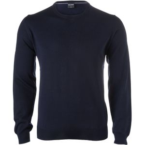 OLYMP modern fit trui wol, O-hals, marine blauw -  Maat: XL