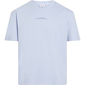 Calvin Klein Linear Back Graphic T-shirt, heren T-shirt korte mouw O-hals, blauw dessin -  Maat: XXL