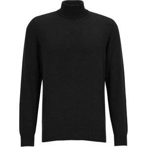 Michaelis - Slim Fit Coltrui - Zwart - Katoenmengsel