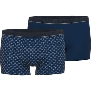 BUGATTI heren boxer normale lengte (2-pack), donkerblauw dessin -  Maat: L